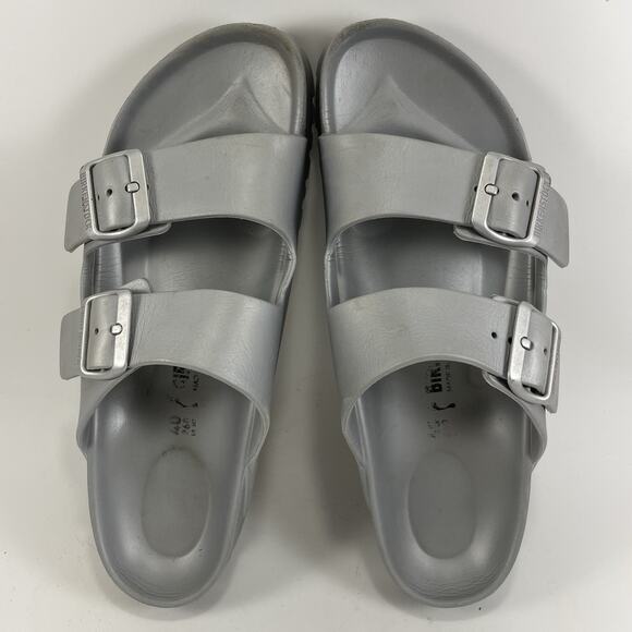 Birkenstock Arizona EVA Womens Size 40 US Size 9-9.5 Narrow Slides Gray Rubber - Picture 5 of 9